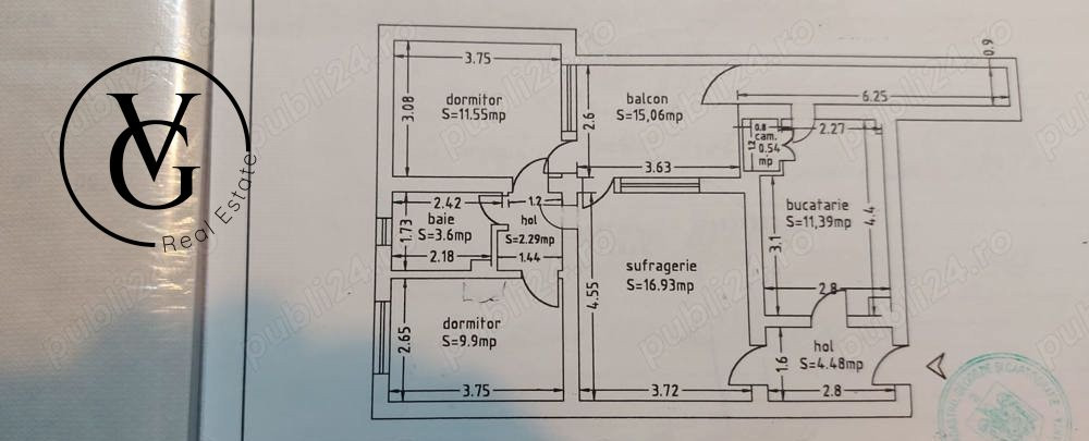 Apartament decomandat 3 camere Tomis II