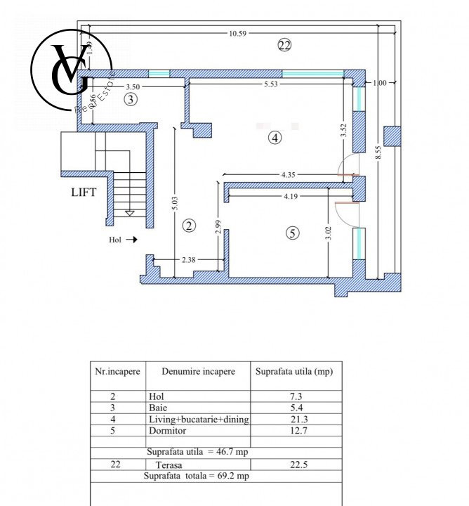 Apartament nou 2 camere - Palazu Mare - vedere 