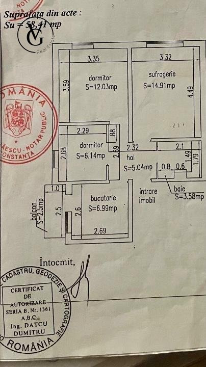 Apartament decomandat de 3 camere - zona Tomis Nord