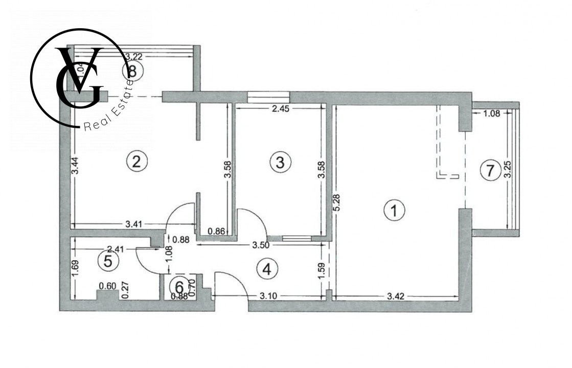 Apartament decomandat 2 camere - 2 dormitoare - zona Dacia