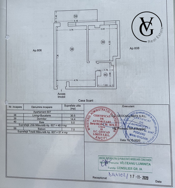 Apartament 2 camere - Complex Moonlight | vedere laterală lac și mare 
