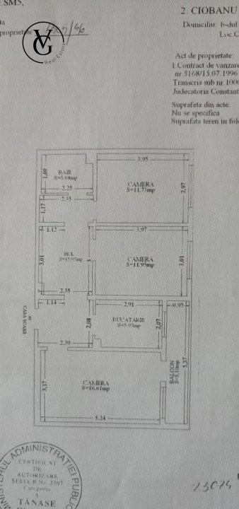 Apartament 3 camere | Decomandat | zona Abator