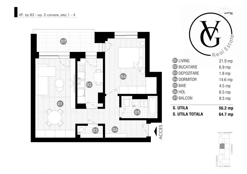 Apartament 2 camere Complex Rezidential Aviatiei 