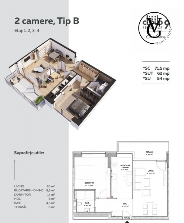 Apartament 2 camere Cloud 9 Pipera - bloc nou