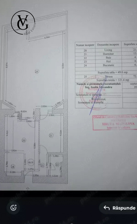 De vanzare apartament 2 camere Barbu Vacarescu bloc 2020