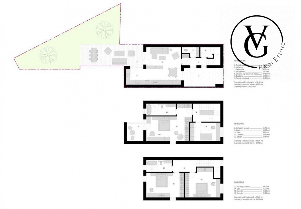 Vila YIN P+2: 251 mp construiți și curte, zona centrală a Constanței