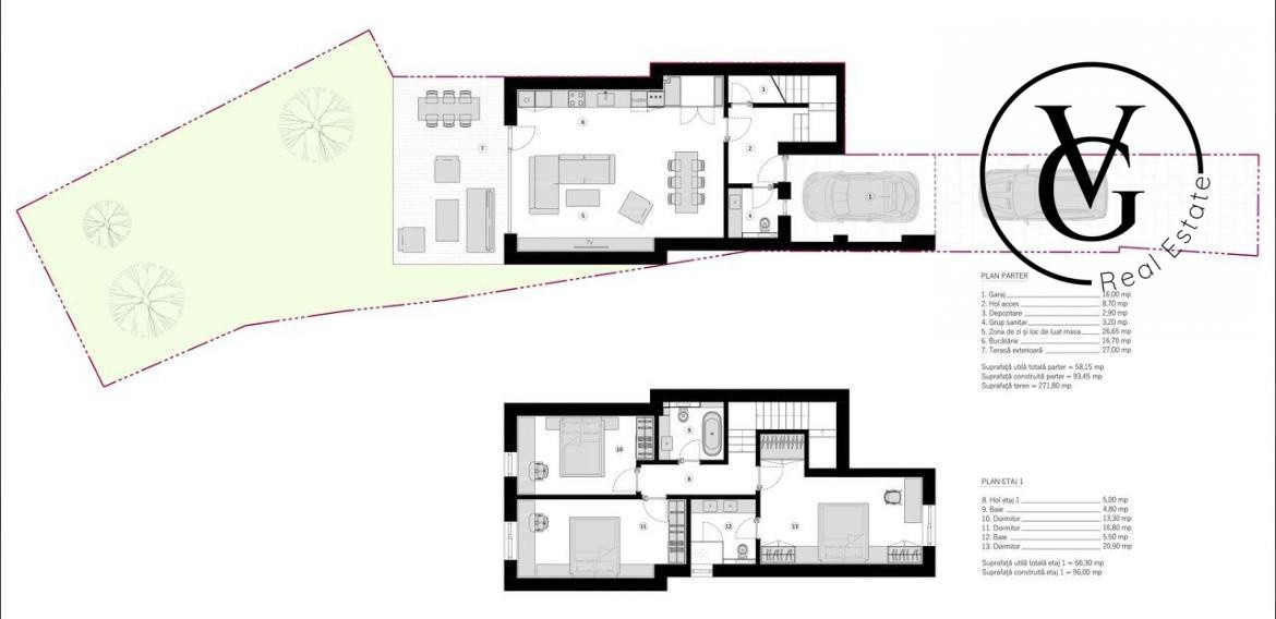 Vila YANG P+1: 189 mp construiți, curte, zona centrală a Constanței