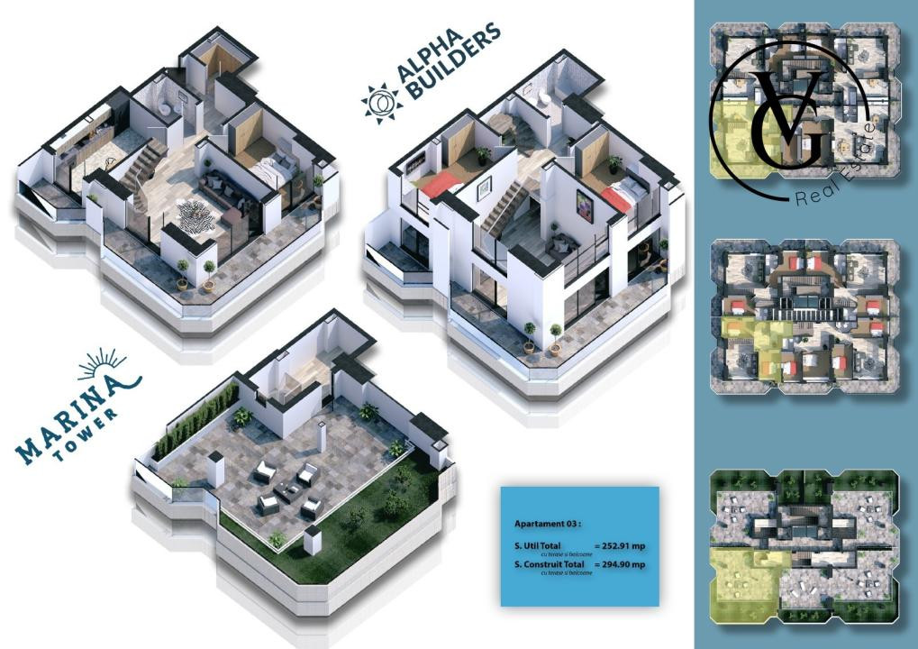 Penthouse exclusivist Marina Tower – vedere panoramică mare & lac 