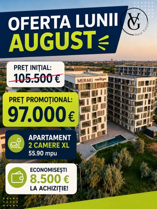 Meraki Resort & Spa | DISCOUNT 8500 € | Apartament 2 camere XL 