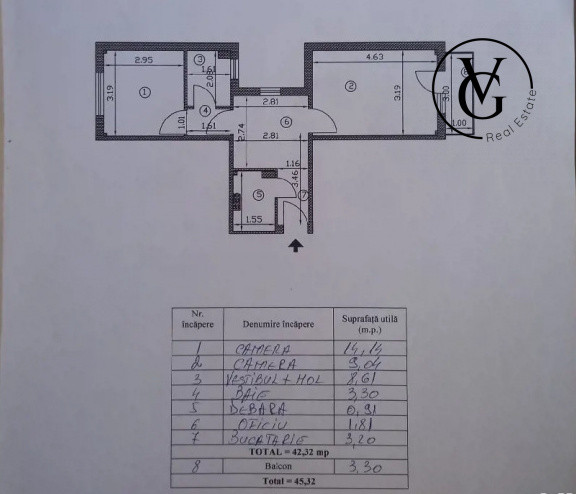 Apartament 2 camere - Metrou 1 Dec - 6 min- Centrala proprie