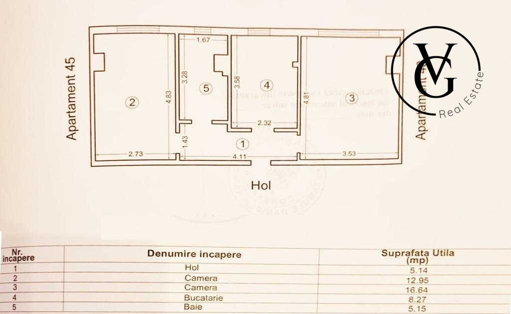 Apartament 2 Camere - Compozitorilor - Centrala Proprie 