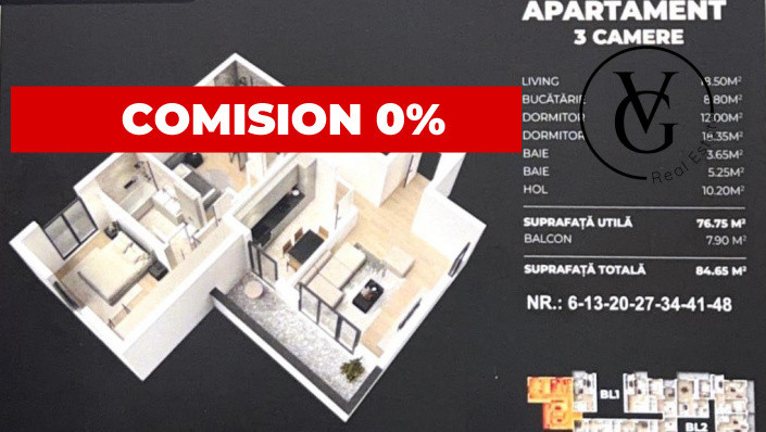Apartament 3 camere , Popesti Vest 