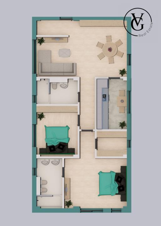 Apartament 3 camere - decomandat - LKB Residence - Elvila