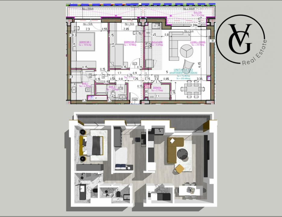 Apartament 3 camere | Finisaje premium  | Blue Bike EDEN