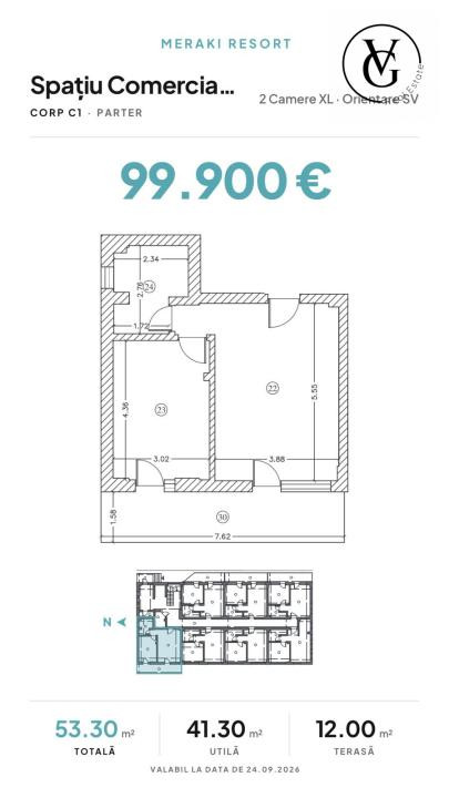 Spatiu comercial | 53 mp | Meraki Resort&Spa