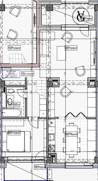 Apartament tip duplex | 3 camere + 3 bai | NAKA FZ12