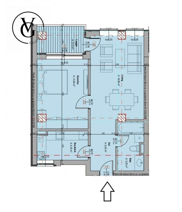 Apartament 2 camere Tomis Plus | bucatarie inchisa